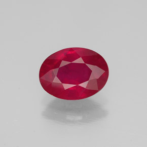 Rubis rouge naturelle coupe ovale, 1,34 ct, SI