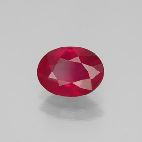 Rubis rouge naturelle coupe ovale, 1,34 ct, SI