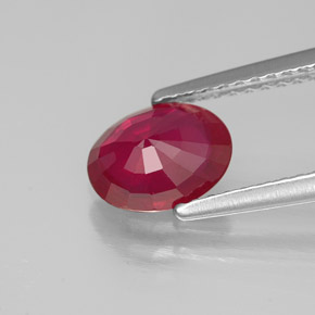 Rubis rouge naturelle coupe ovale, 1,34 ct, SI