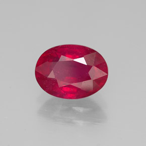 Rubis rouge naturelle coupe ovale, 1,66 ct, SI