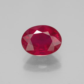 Rubis rouge naturelle coupe ovale, 1,71 ct, SI