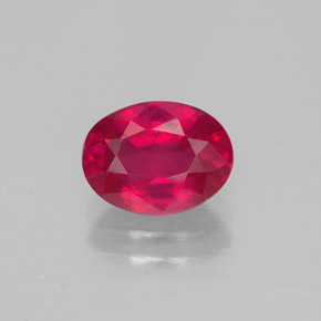 Rubis rouge naturelle coupe ovale, 1,62 ct, SI