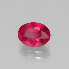 Rubis rouge naturelle coupe ovale, 1,62 ct, SI