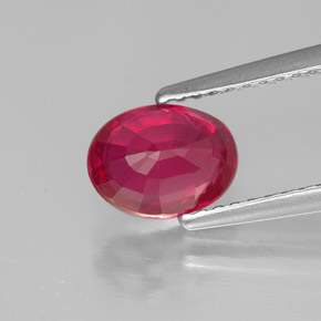 Rubis rouge naturelle coupe ovale, 1,62 ct, SI