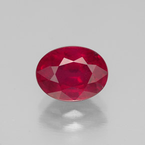 Rubis rouge naturelle coupe ovale, 1,86 ct, SI