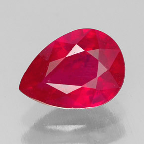 Rubis rouge naturelle en forme de poire, 1,42 ct, SI