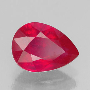 Rubis rouge naturelle en forme de poire, 1,42 ct, SI
