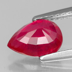 Rubis rouge naturelle en forme de poire, 1,42 ct, SI