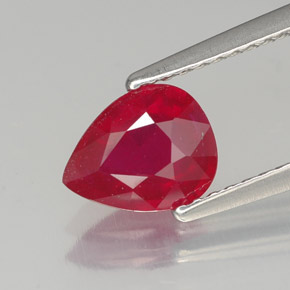 Rubis rouge naturelle en forme de poire, 1,44 ct, SI