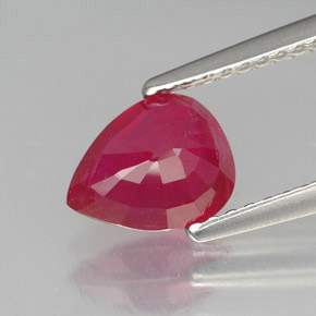 Rubis rouge naturelle en forme de poire, 1,44 ct, SI