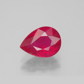 Rubis rouge naturelle en forme de poire, 1,54 ct, SI