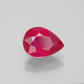 Rubis rouge naturelle en forme de poire, 1,54 ct, SI