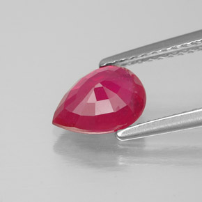 Rubis rouge naturelle en forme de poire, 1,54 ct, SI