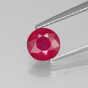Rubis rouge naturelle coupe roude, 1,09 ct, SI