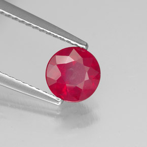 Rubis rouge naturelle coupe roude, 1,09 ct, SI