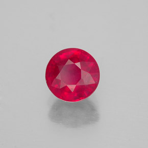 Rubis rouge naturelle coupe roude, 1,26 ct, SI
