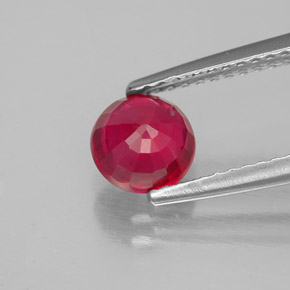 Rubis rouge naturelle coupe roude, 1,26 ct, SI