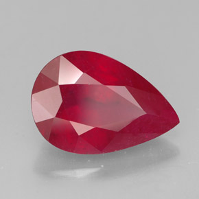 Rubis rouge naturelle en forme de poire, 3,68 ct, SI