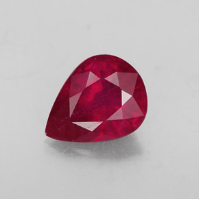 Rubis rouge naturelle en forme de poire, 1,78 ct, SI