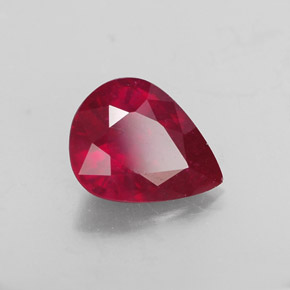 Rubis rouge naturelle en forme de poire, 1,78 ct, SI