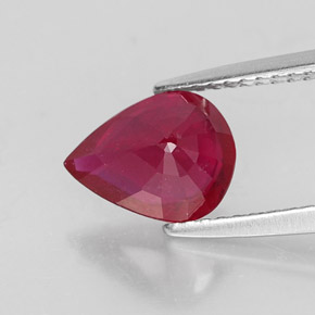 Rubis rouge naturelle en forme de poire, 1,78 ct, SI