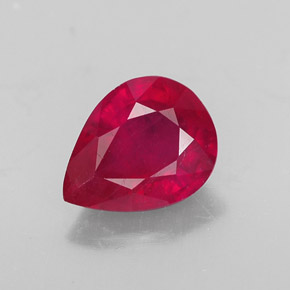 Rubis rouge naturelle en forme de poire, 2,06 ct, SI