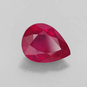 Rubis rouge naturelle en forme de poire, 2,06 ct, SI