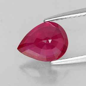 Rubis rouge naturelle en forme de poire, 2,06 ct, SI