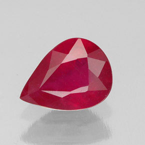Rubis rouge naturelle en forme de poire, 1,94 ct, SI