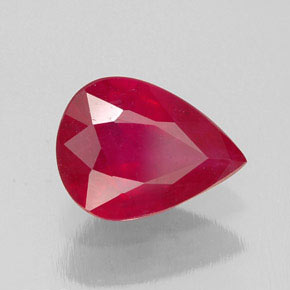 Rubis rouge naturelle en forme de poire, 1,94 ct, SI