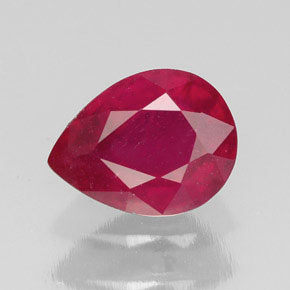Rubis rouge naturelle en forme de poire, 2,14 ct, SI