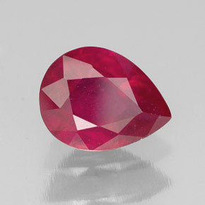 Rubis rouge naturelle en forme de poire, 2,14 ct, SI