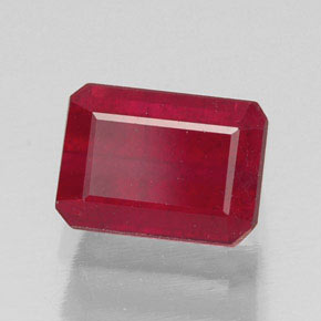 Rubis rouge naturelle taille émeraude, 1,87 ct, SI