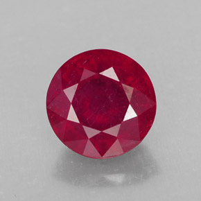 Rubis rouge naturelle coupe roude, 2,82 ct, SI