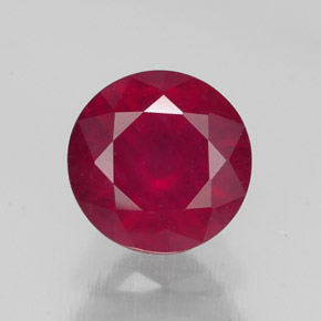 Rubis rouge naturelle coupe roude, 2,59 ct, SI