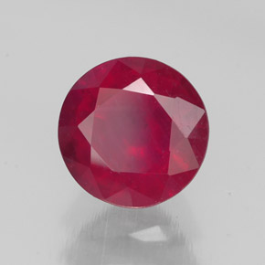 Rubis rouge naturelle coupe roude, 2,59 ct, SI