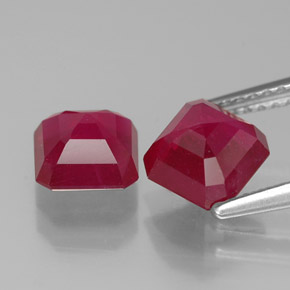 Achetez naturel ct rouge rubis gems, taille émeraude, en provenance madagascar chez gemselect. en stock, livraison internationale!