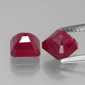 Achetez naturel ct rouge rubis gems, taille émeraude, en provenance madagascar chez gemselect. en stock, livraison internationale!