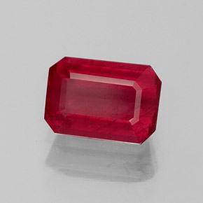 Rubis rouge naturelle taille émeraude, 1,20 ct, SI