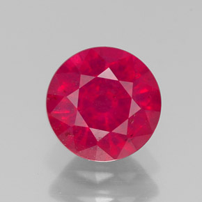 Rubis rouge naturelle coupe roude, 1,49 ct, VS-SI