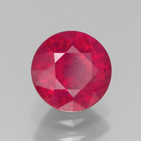 Rubis rouge naturelle coupe roude, 1,49 ct, VS-SI