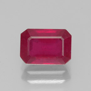 Rubis rouge naturelle taille émeraude, 1,43 ct, VS-SI