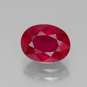 Rubis rouge naturelle coupe ovale, 1,80 ct, SI