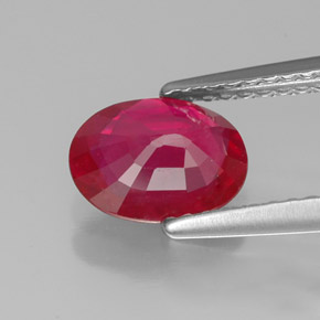 Rubis rouge naturelle coupe ovale, 1,41 ct, VS-SI