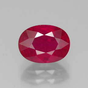 Rubis rouge naturelle coupe ovale, 1,88 ct, SI