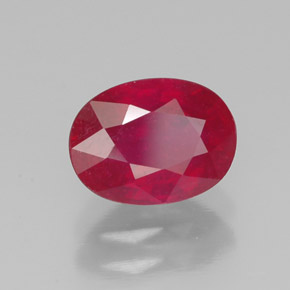 Rubis rouge naturelle coupe ovale, 1,88 ct, SI