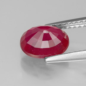 Rubis rouge naturelle coupe ovale, 1,88 ct, SI