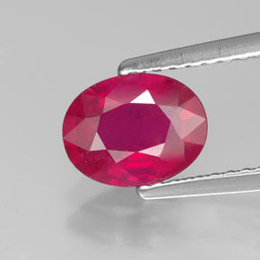 Rubis rouge naturelle coupe ovale, 1,53 ct, SI