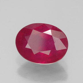 Rubis rouge naturelle coupe ovale, 1,77 ct, SI