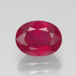 Rubis rouge naturelle coupe ovale, 1,77 ct, SI